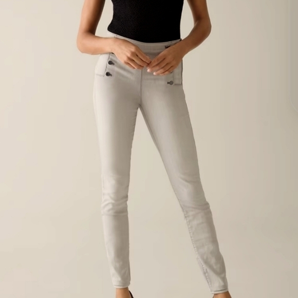 High-Rise Sailor Button Curvy Skinny Jeans Size 10S - Picture 1 of 15